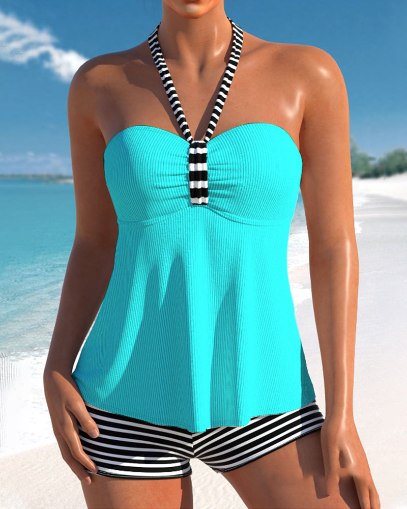 Solare | Donna Tankini Senza Spalline Con Dettagli in Pizzo | Estate