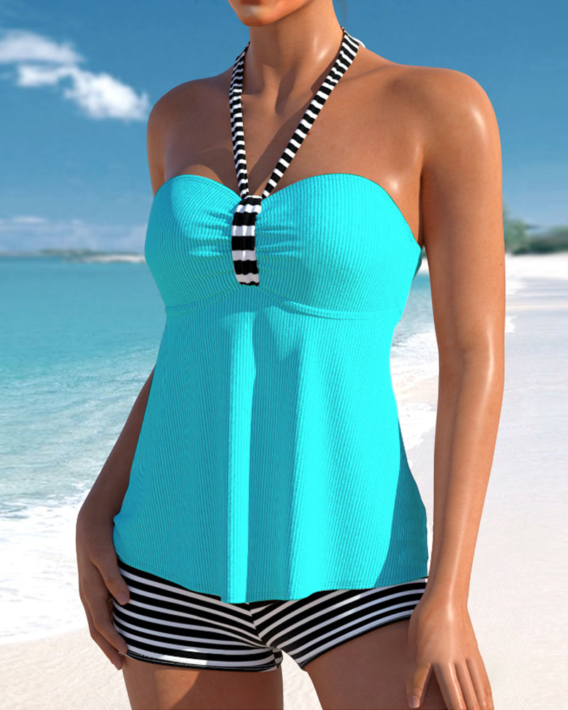 Solare | Donna Tankini Senza Spalline Con Dettagli in Pizzo | Estate