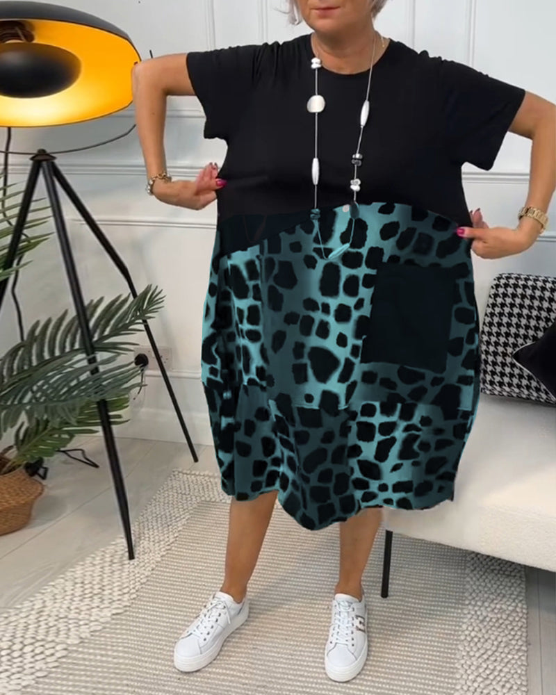 Lunetta | Donna Casual Fresca Vestito Stampato | Per Giornate di Stile e Relax