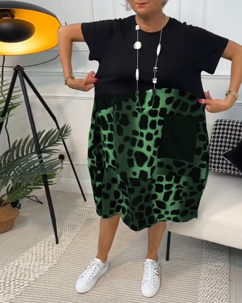 Lunetta | Donna Casual Fresca Vestito Stampato | Per Giornate di Stile e Relax