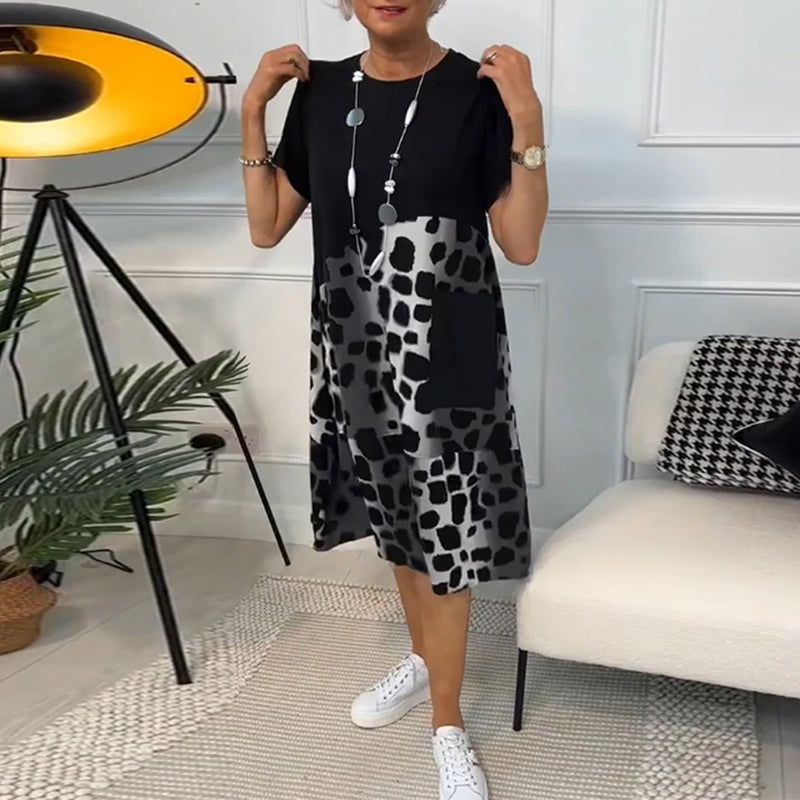 Lunetta | Donna Casual Fresca Vestito Stampato | Per Giornate di Stile e Relax