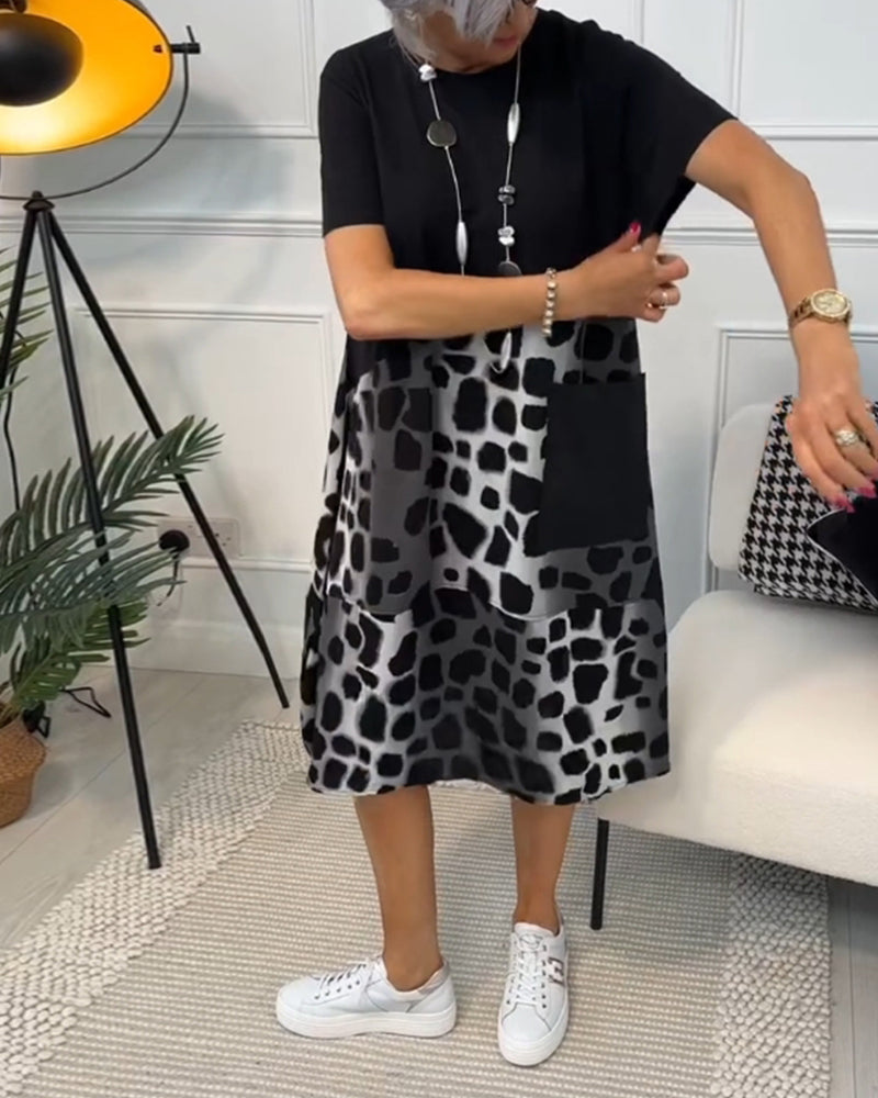 Lunetta | Donna Casual Fresca Vestito Stampato | Per Giornate di Stile e Relax