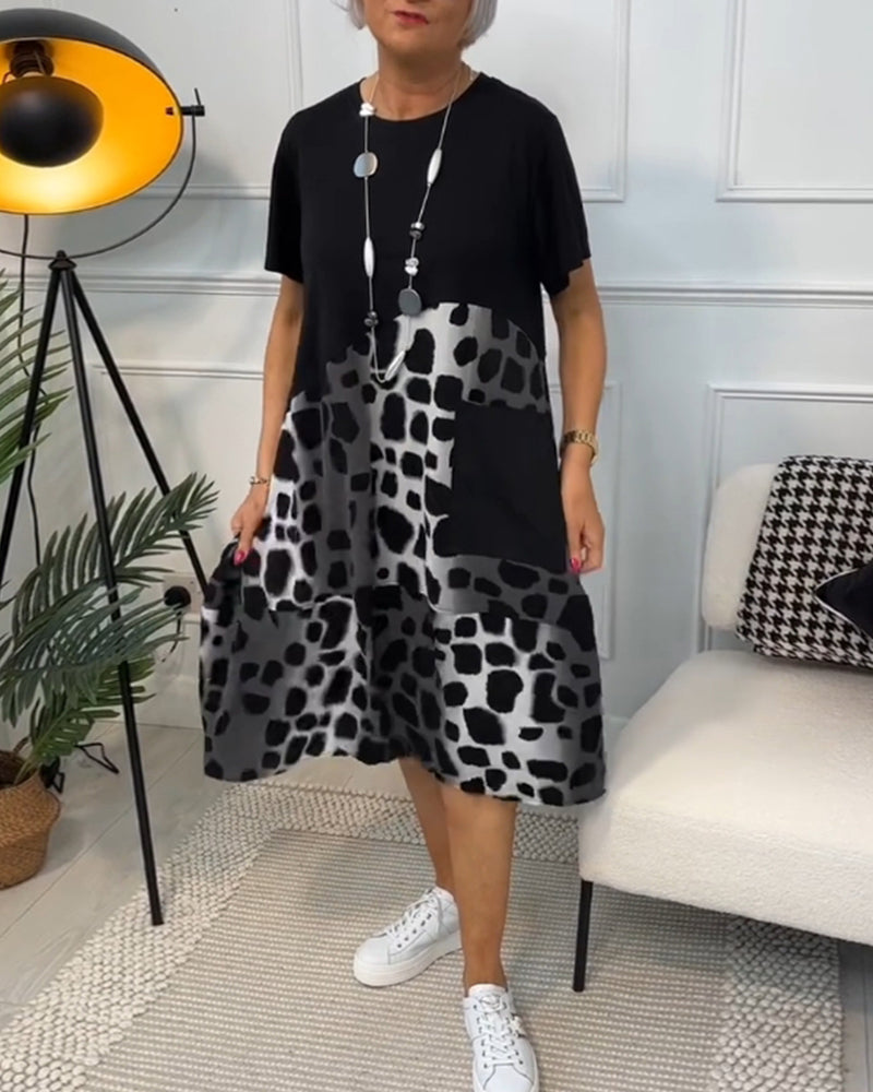 Lunetta | Donna Casual Fresca Vestito Stampato | Per Giornate di Stile e Relax