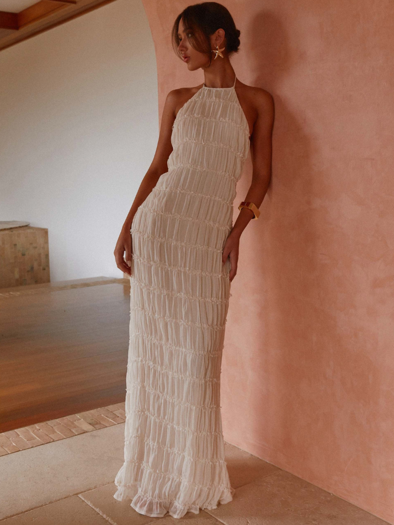 Isabelle | Donna Halterneck Abito Lungo Elegante | Per Ogni Occasione