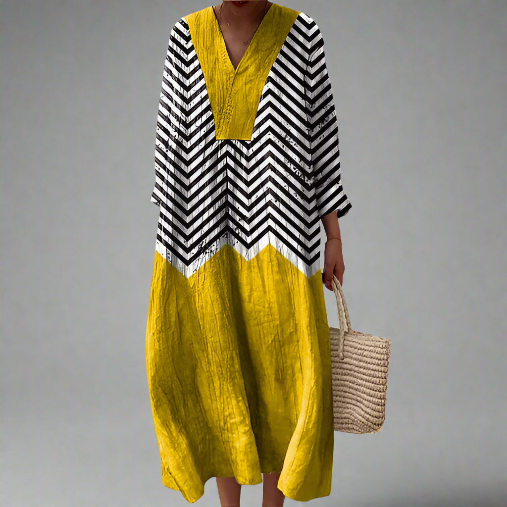 Valentina | Donna Abito Elegante con Motivo Floreale | Vestibilità Comoda