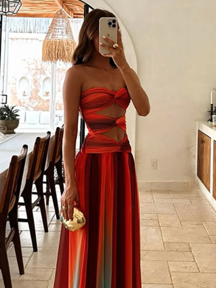 Valentina | Donna Elegante Fluttuante Abito Lungo | Per Stile & Comfort