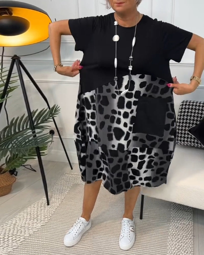 Lunetta | Donna Casual Fresca Vestito Stampato | Per Giornate di Stile e Relax