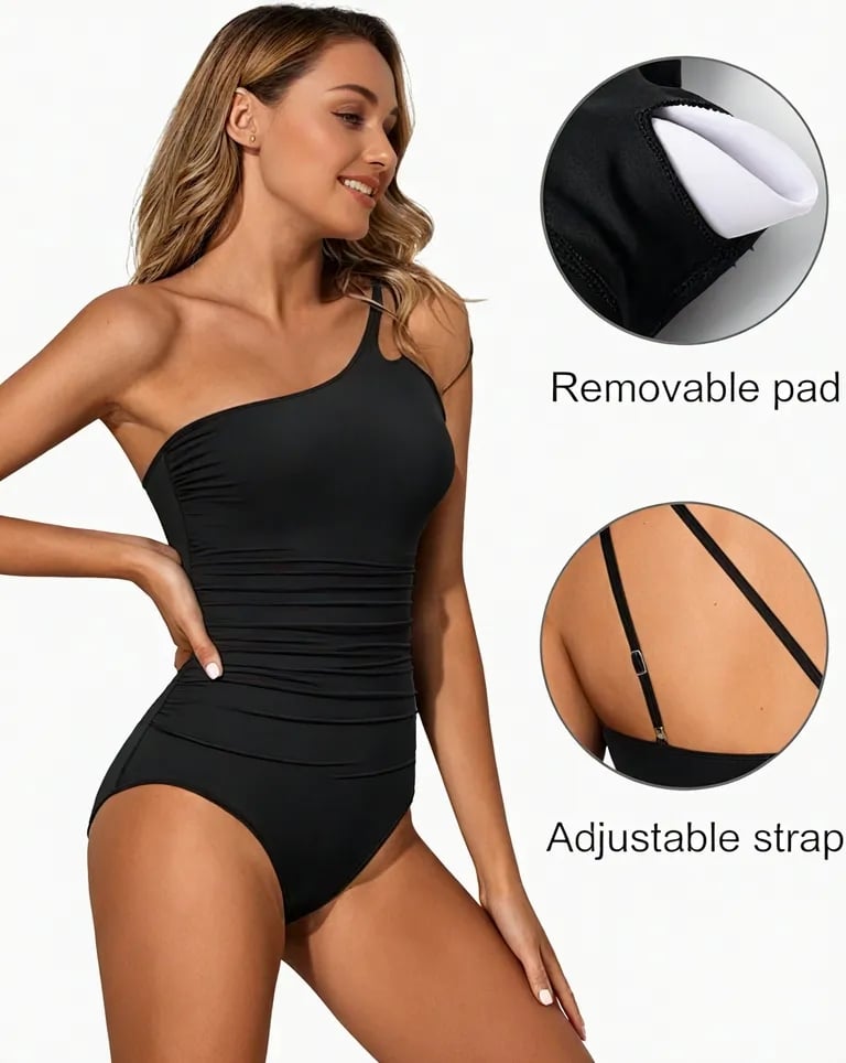 Eva | Costume da Bagno Femminile Monospalla Elegante | Un Classico Innovativo